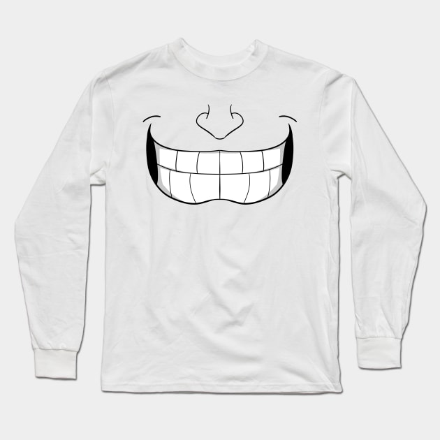 Giant Smile  - Face Mask Long Sleeve T-Shirt by PorinArt